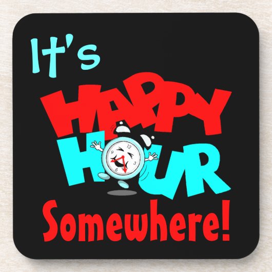 それは楽しい時間の時計のおもしろいのバーの飲み物の居酒屋のコースターです コースター (正面)
