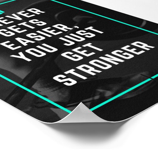 それは決して容易なジムのインスピレーション引用文ポスターを得ない ポスター (角)