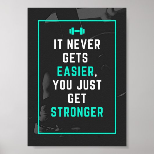 それは決して容易なジムのインスピレーション引用文ポスターを得ない ポスター (正面)