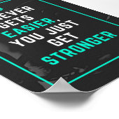 それは決して容易なジムのインスピレーション引用文ポスターを得ない ポスター (角)