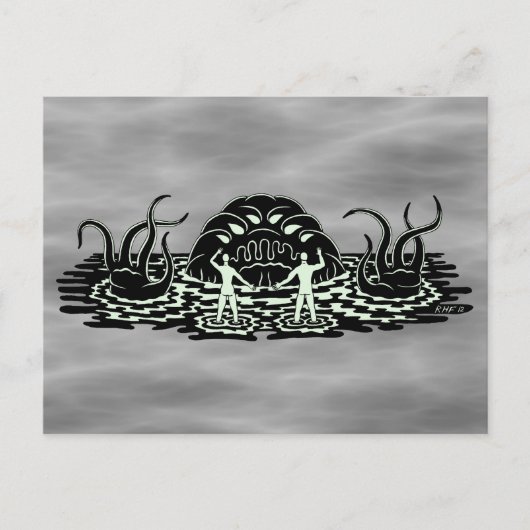 それは泥だらけのホラー風変わりアートから出る ポストカード (正面)