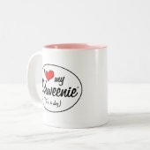 それは犬です! 私は私のSchweenieを愛します ツートーンマグカップ (正面左)