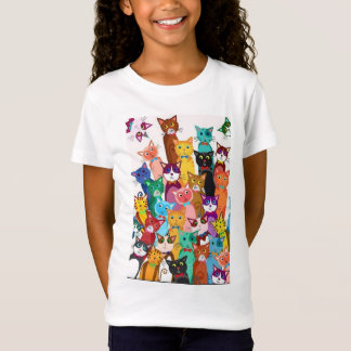 それは猫の世界の女の子のTシャツです Tシャツ