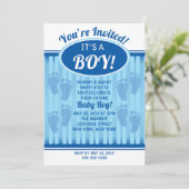 それは男の子です! ベビーシャワーの招待状 招待状 (スタンド正面)