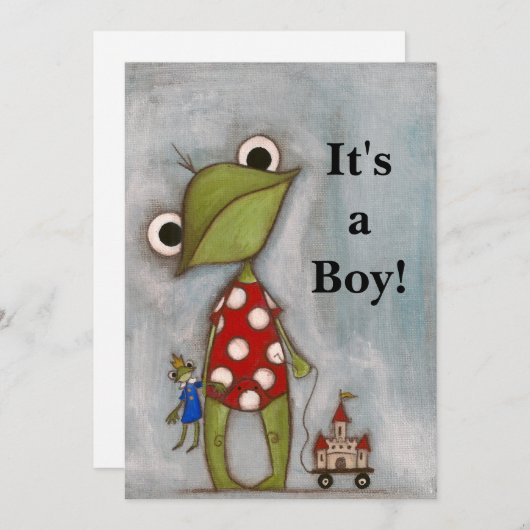 それは男の子です! -誕生の発表 案内状 (正面/裏面)