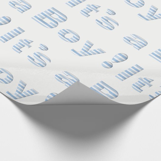 それは男の子です!  青及び白いベビーシャワー ラッピングペーパー (角)