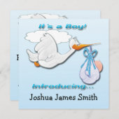 それは男の子のこうのとりの誕生の発表です 案内状 (正面/裏面)