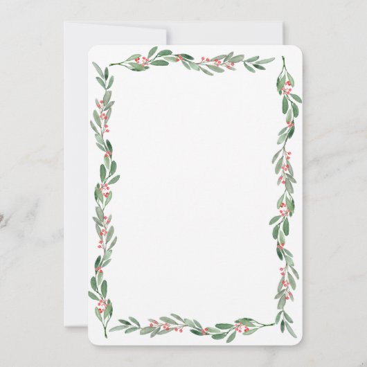 それは男の子のクリスマスのリースのベビーシャワーの招待状です 招待状 (裏面)