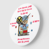 それは男の子のテディー・ベアの列車です ラージ壁時計 (傾斜)