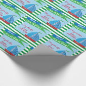 それは男の子のパーソナライズな緑の航海のなベビーシャワーです ラッピングペーパー (角)