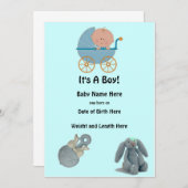 それは男の子のベビーの発表です 案内状 (正面/裏面)