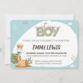 それは男の子のベビーキリン、ベビーシャワー招待状 招待状 (正面)