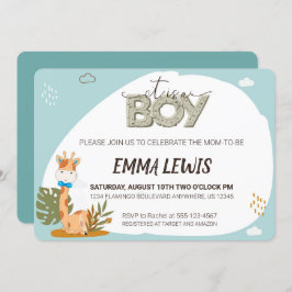 それは男の子のベビーキリン、ベビーシャワー招待状 招待状