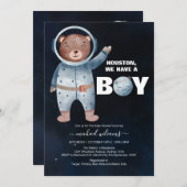 それは男の子の宇宙ベビーシャワーだ 招待状 (正面/裏面)