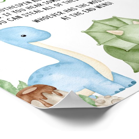 それは男の子の恐竜の赤ちゃんシャワーベビーと言わない ポスター (角)