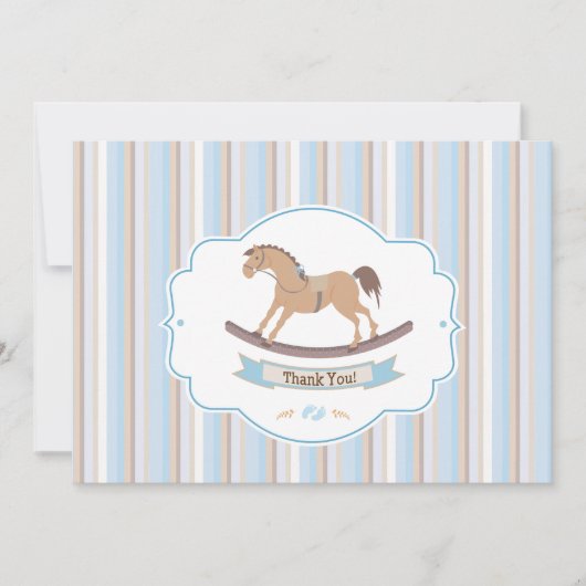それは男の子の揺り木馬のサンキューカードです サンキューカード (正面)