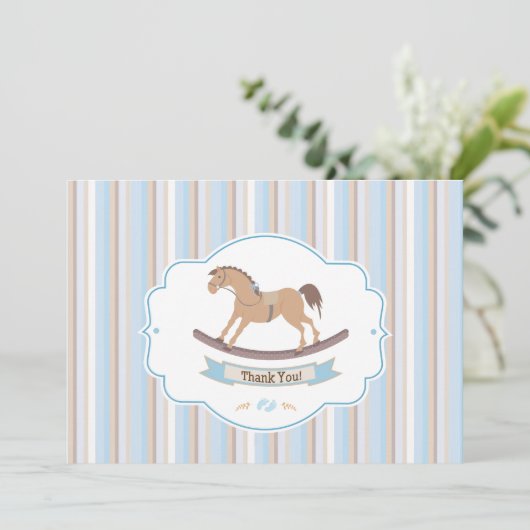それは男の子の揺り木馬のサンキューカードです サンキューカード (スタンド正面)