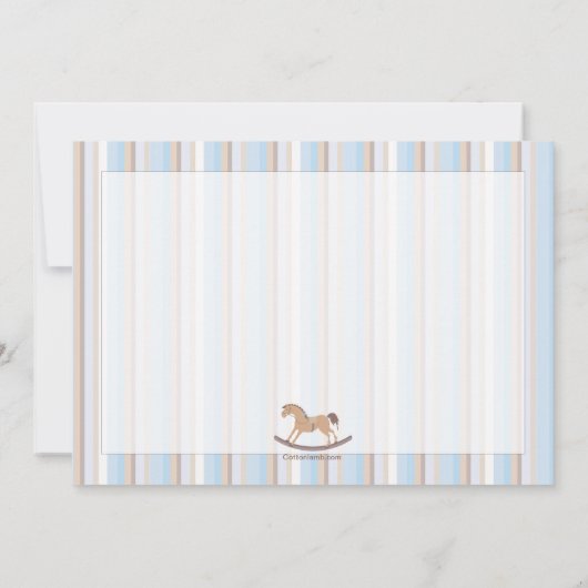 それは男の子の揺り木馬のサンキューカードです サンキューカード (裏面)