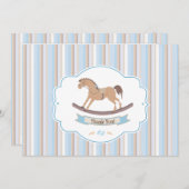 それは男の子の揺り木馬のサンキューカードです サンキューカード (正面/裏面)