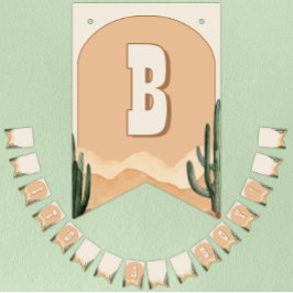 それは男の子の砂漠サボテン南西部の赤ちゃんシャワーだ バンティングフラッグ