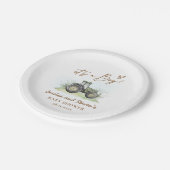 それは男の子の緑のトラクターファーム赤ちゃんシャワー ペーパープレート (アングル)