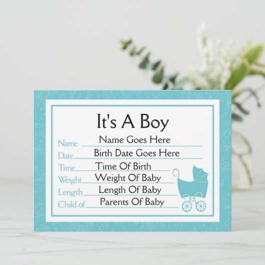 それは男の子の誕生の発表です 案内状 (スタンド正面)