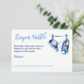 それは男の子の赤ちゃんシャワーおむつラッフルチケット 招待状 (スタンド正面)
