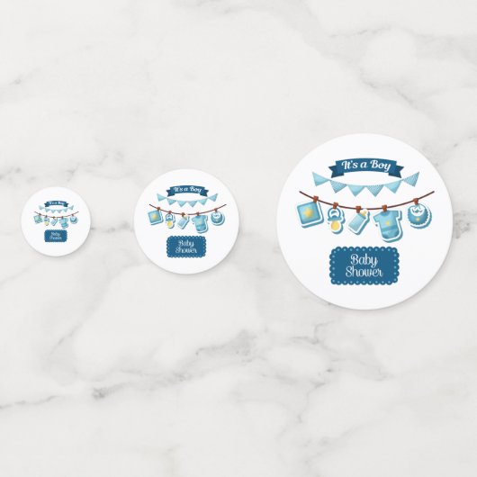 それは男の子の赤ちゃんシャワーテーブル紙吹雪だ コンフェッティ (裏面)