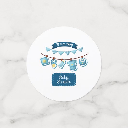 それは男の子の赤ちゃんシャワーテーブル紙吹雪だ コンフェッティ (スモール正面)