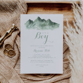 それは男の子の赤ちゃんシャワー緑の山の国だ 招待状