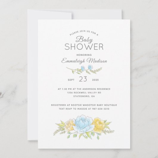 それは男の子の赤ちゃんシャワーTeddy Bearハニービーだ 招待状 (裏面)