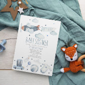 それは男の子の飛行機の水のIorシャワー招待状 招待状