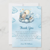 それは男の子テディベア赤ちゃんシャワーサンキューカード サンキューカード (正面)