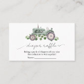 それは男の子トラクター赤ちゃんシャワーおむつラッフル 名刺 (正面)