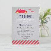 それは男の子車のベビーシャワーの招待状です 招待状 (スタンド正面)