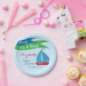 それは男の子、パーソナライズで航海のなベビーシャワーです ペーパープレート (パーティー)