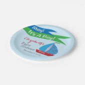 それは男の子、パーソナライズで航海のなベビーシャワーです ペーパープレート (アングル)