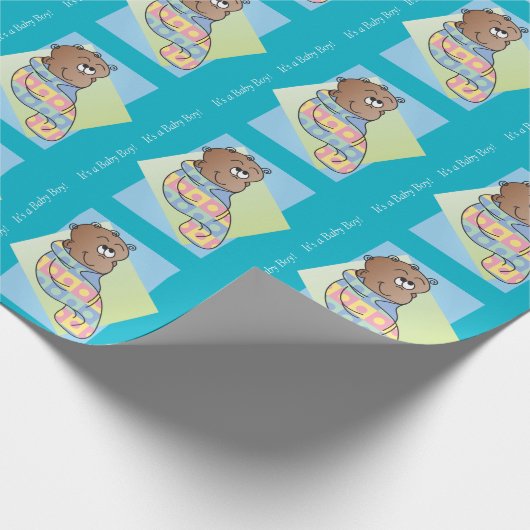 それは男の赤ちゃんです! アフリカの男の赤ちゃん ラッピングペーパー (角)