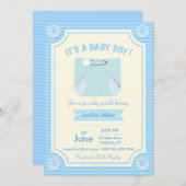 それは男の赤ちゃんのシャワーの招待状です 招待状 (正面/裏面)