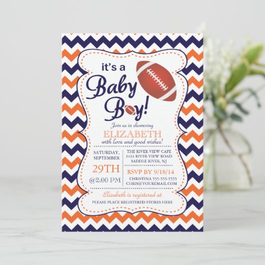 それは男の赤ちゃんサッカーの赤ちゃんシャワーの侵略だ 招待状 (スタンド正面)