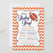 それは男の赤ちゃんサッカーの赤ちゃんシャワーの侵略だ 招待状 (正面)