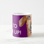 それは目覚める時間です! ダックスフント コーヒーマグカップ (中央)