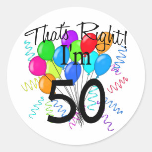 それは私が50才-誕生日の権利です ラウンドシール