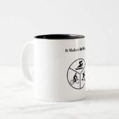 それは私に幸せトライアスロンのマグをします ツートーンマグカップ (正面左)