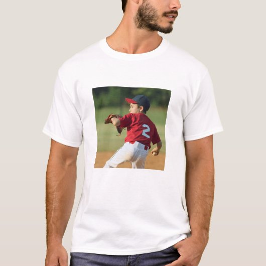 それは私のボーイプレーヤーの写真レトロ野球の親 Tシャツ (正面)