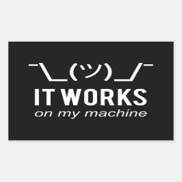それは私のマシンで動作する – プログラマー弁解ホワイト 長方形シール