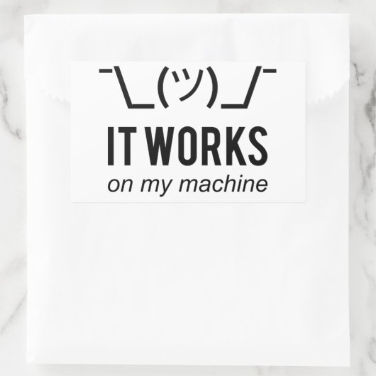 それは私の機械-プログラマー弁解の黒で動作します 長方形シール (バッグ)