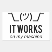 それは私の機械-プログラマー弁解の黒で動作します 長方形シール (正面)