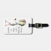 それは私の誕生日であり、私がにほしければ私はワインを飲みます! ラゲッジタグ (正面横)