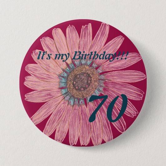 それは私の誕生日です!! 第70誕生日を開花して下さい 缶バッジ (正面)